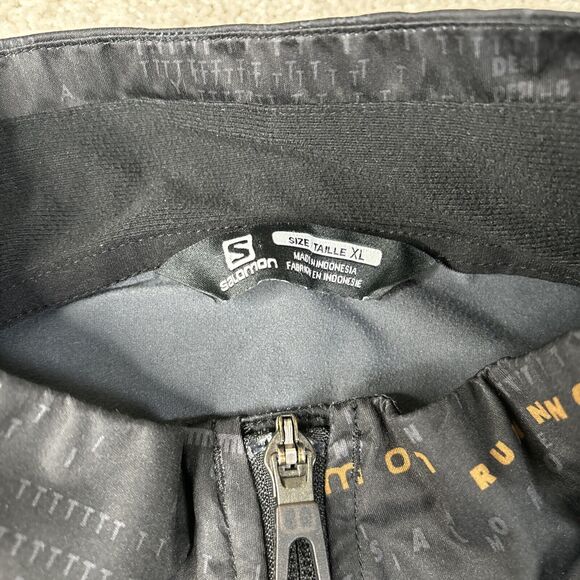 Salomon Light Shell Outdoor Vest Women's Size XL Black Script‎ Time To Lap Run - Picture 2 of 16